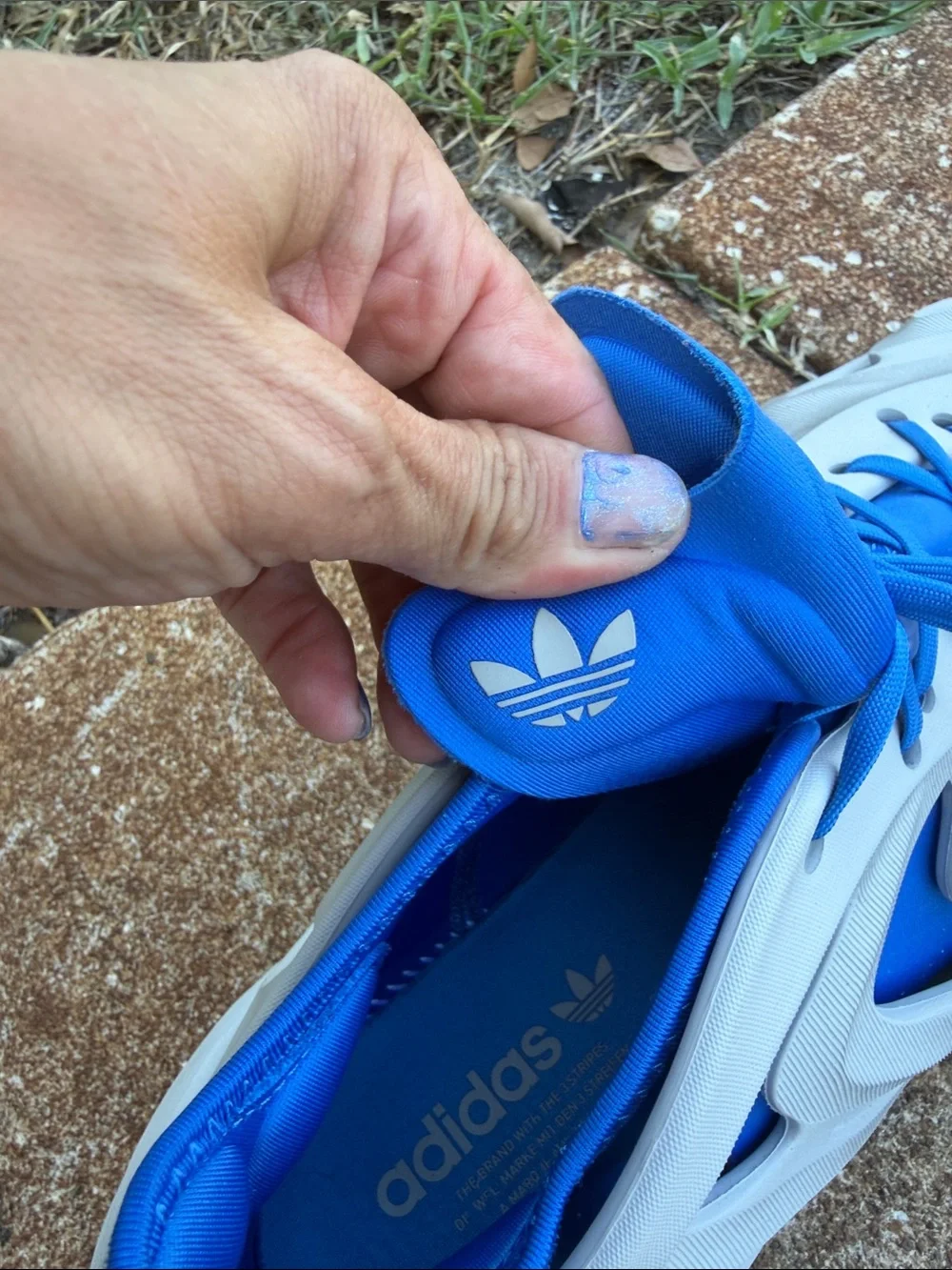 Men’s Adidas Adifom Q Blue & Clay Lightweight Athletic Shoes. Both Size 11 Mens